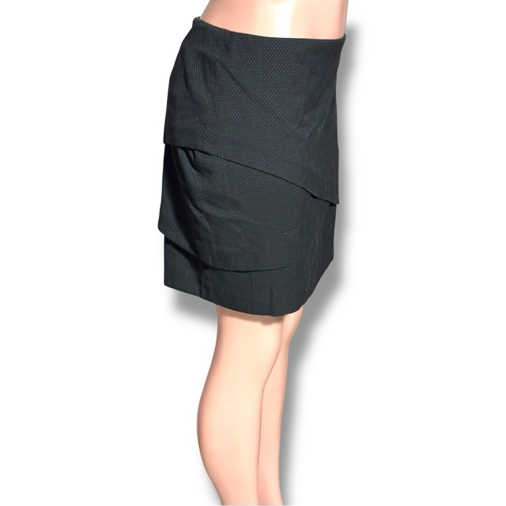 Forenza Womens 12 Classic Charcoal Overlapping Tiers Pencil Bodycon Mini Skirt - Picture 3 of 15